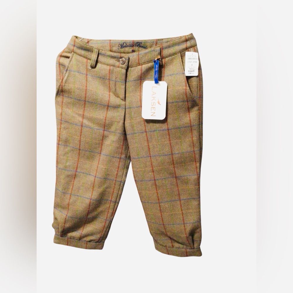 Laksen Plaid Trousers - Tan,Red, Yellow and Red stripes